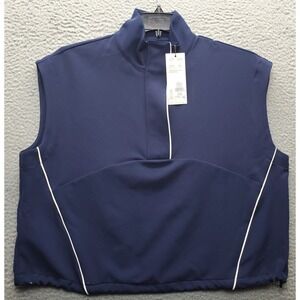 Calia Golf Vest Womens M Navy Sleeveless Wrinkle-Resistant Quarter Zip UPF 50+